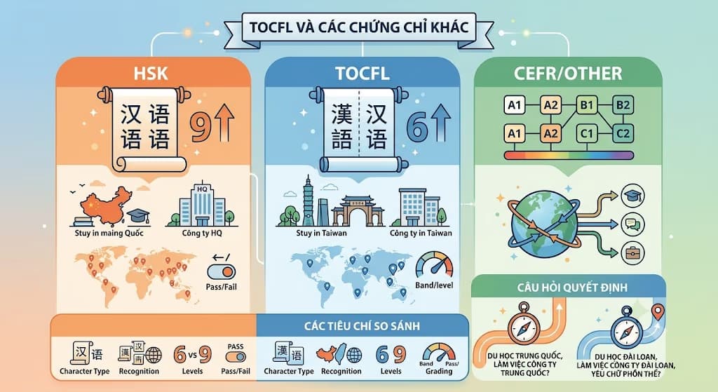 Ảnh minh họa bài viết về học tập: So sánh TOCFL với các chứng chỉ tiếng Trung khác